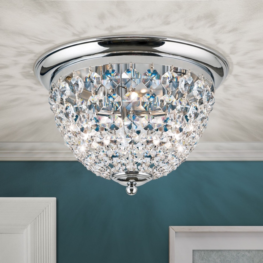 Kristalna plafonjera PLAFOND 3xE27/40W/230V pr. 35 cm sjajni krom