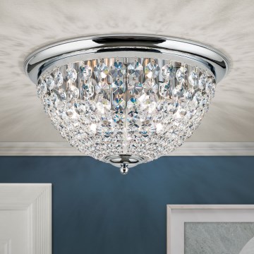 Kristalna plafonjera PLAFOND 6xE27/40W/230V pr. 47 cm sjajni krom