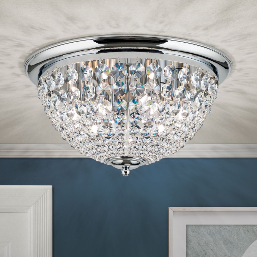 Kristalna plafonjera PLAFOND 6xE27/40W/230V pr. 47 cm sjajni krom