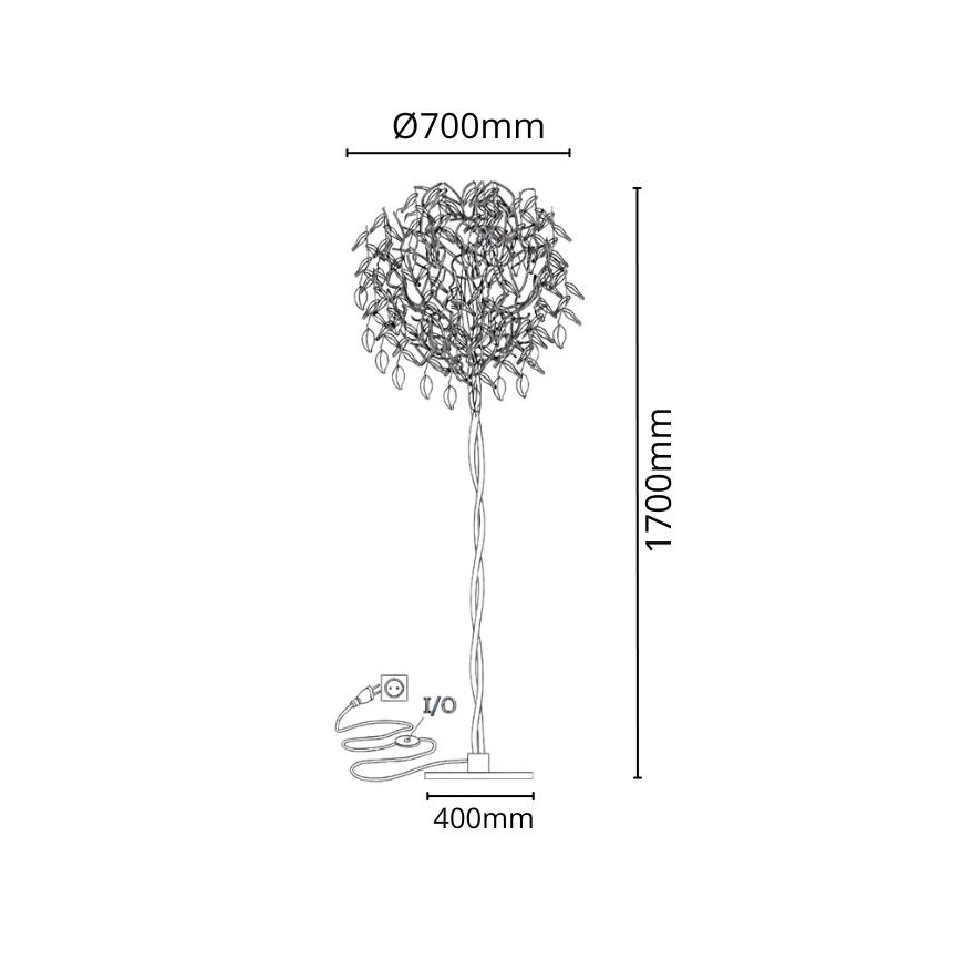 Kristalna podna lampa 5x G9/40W/230V, zlatna