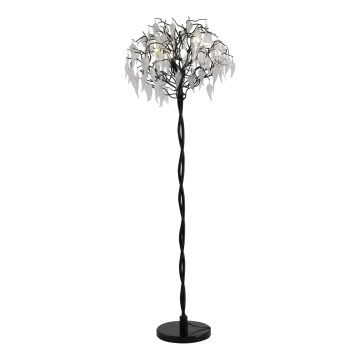 Kristalna podna lampa 5xG9/40W/230V crno