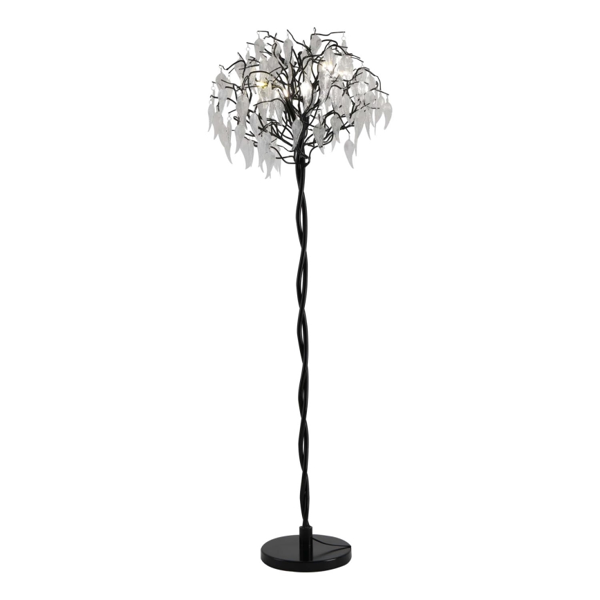Kristalna podna lampa 5xG9/40W/230V crno