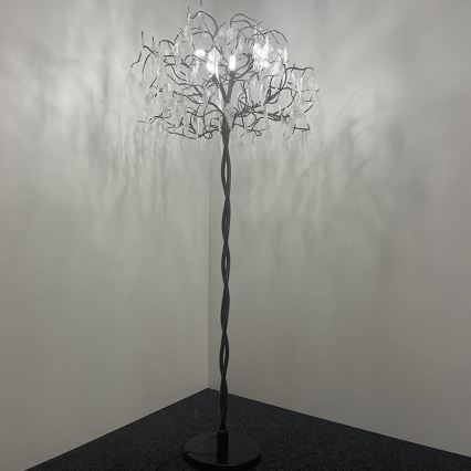 Kristalna podna lampa 5xG9/40W/230V crno