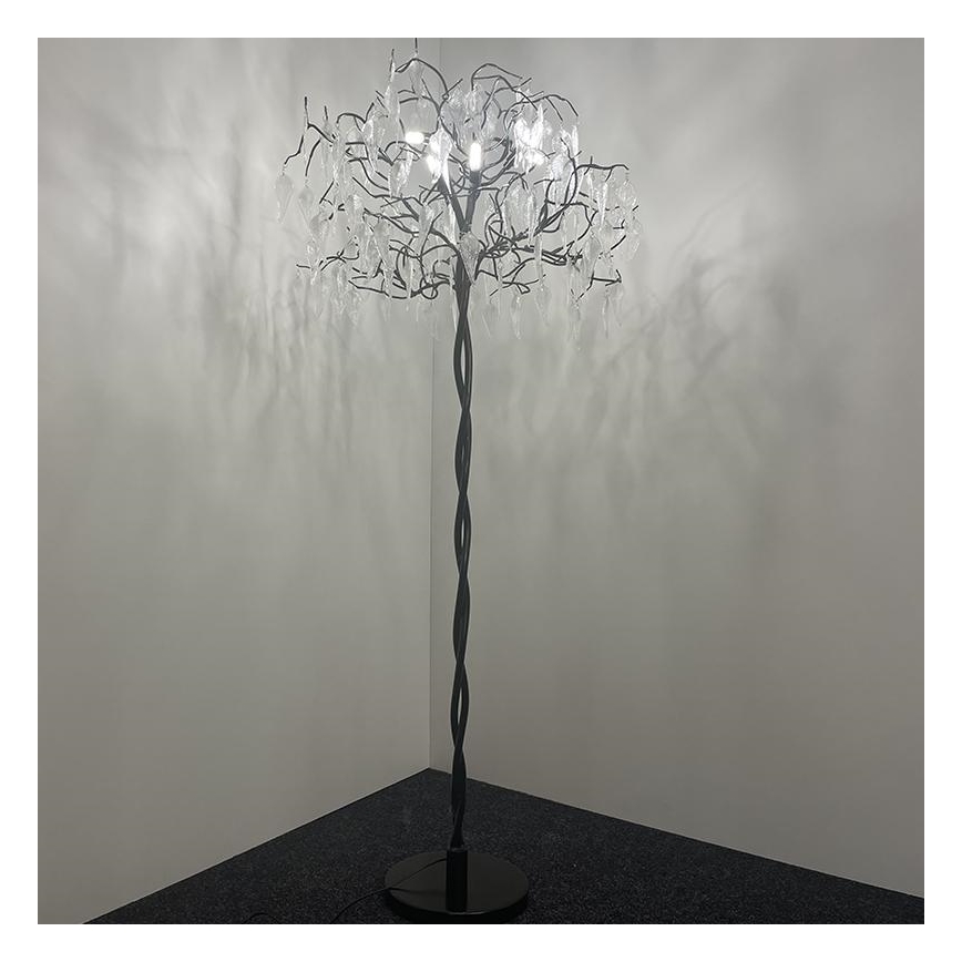 Kristalna podna lampa 5xG9/40W/230V crno