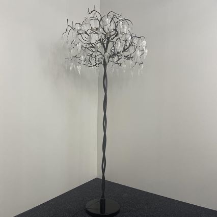 Kristalna podna lampa 5xG9/40W/230V crno
