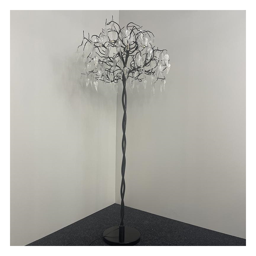 Kristalna podna lampa 5xG9/40W/230V crno