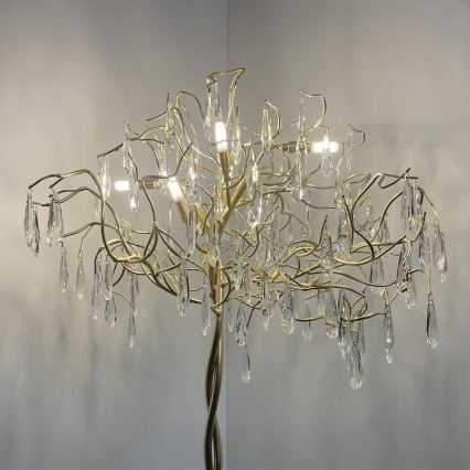 Kristalna podna lampa 5xG9/40W/230V zlatna