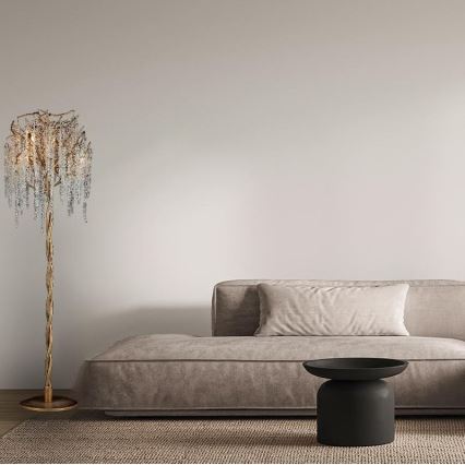 Kristalna podna lampa 5xG9/40W/230V zlatna