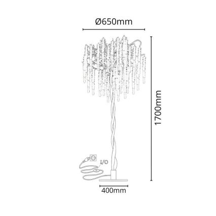 Kristalna podna lampa 5xG9/40W/230V zlatna