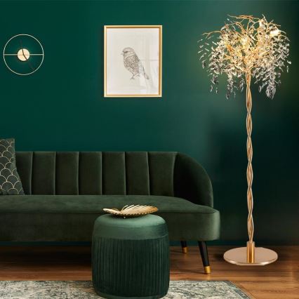 Kristalna podna lampa 5xG9/40W/230V zlatna
