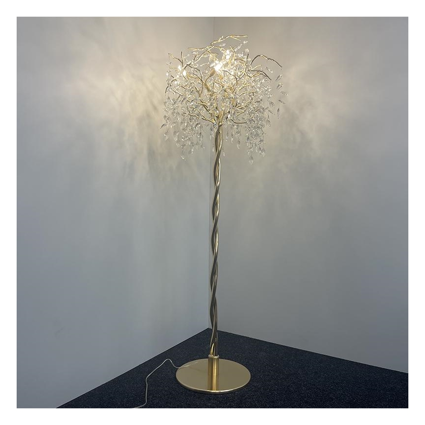 Kristalna podna lampa 5xG9/40W/230V zlatna