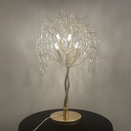 Kristalna stona lampa 5xG9/40W/230V zlatna