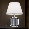 Kristalna stona lampa ALEXIS 1xE27/60W/230V bela/sjajni krom/prozirna