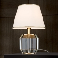 Kristalna stona lampa ALEXIS 1xE27/60W/230V kremasta/zlatna/prozirna