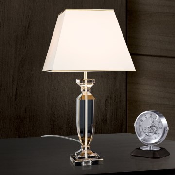 Kristalna stona lampa POKAL 1xE27/60W/230V kremasta/prozirna