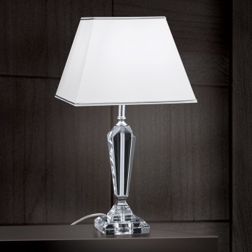 Kristalna stona lampa VERONIQUE 1xE27/60W/230V bela/prozirna