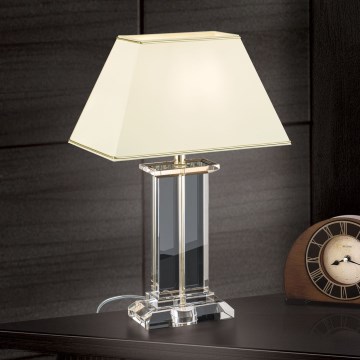 Kristalna stona lampa VERONIQUE 1xE27/60W/230V kremasta/prozirna