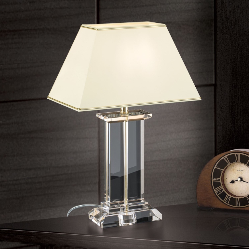 Kristalna stona lampa VERONIQUE 1xE27/60W/230V kremasta/prozirna