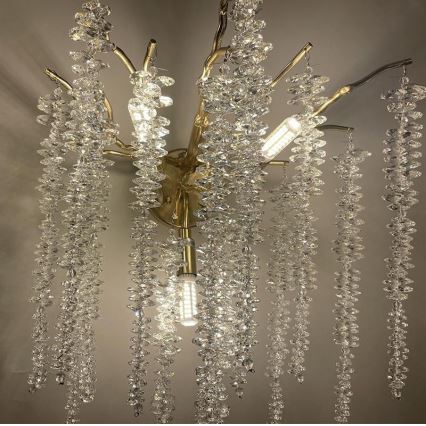 Kristalna zidna lampa 3xG9/40W/230V zlatna