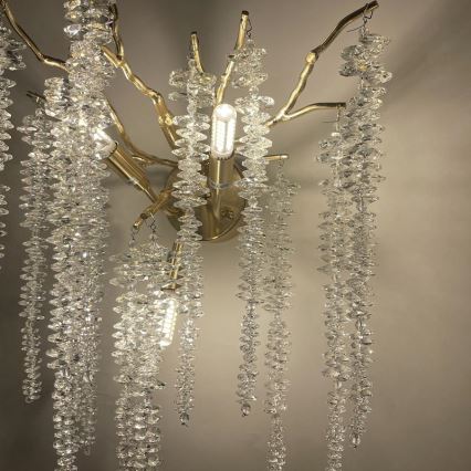 Kristalna zidna lampa 3xG9/40W/230V zlatna