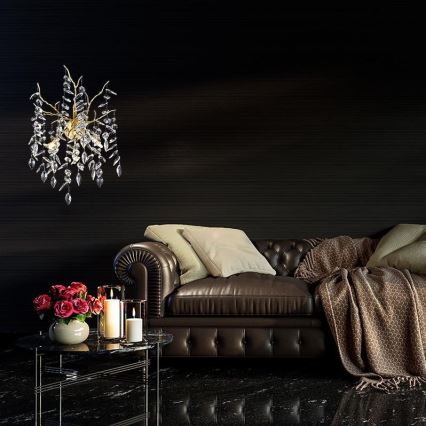 Kristalna zidna lampa 3xG9/40W/230V zlatna