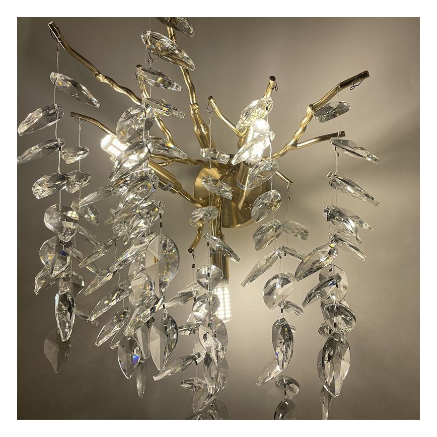 Kristalna zidna lampa 3xG9/40W/230V zlatna