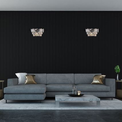 Kristalna zidna lampa SELENA 2xE14/40W/230V sjajni krom