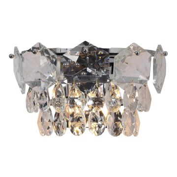 Kristalna zidna lampa SELENA 2xE14/40W/230V sjajni krom