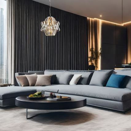 Kristalni luster na lancu CROWN 4xE14/40W/230V sjajni hrom