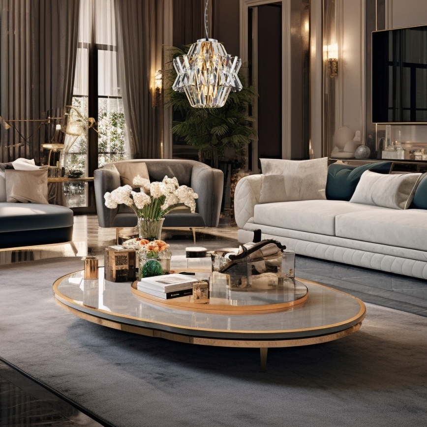 Kristalni luster na lancu CROWN 4xE14/40W/230V sjajni hrom