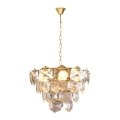 Kristalni luster na lancu DIANA 6xE14/40W/230V zlatni