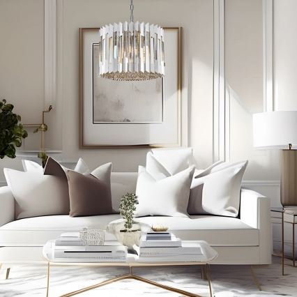 Kristalni luster na lancu RITZ 7xE14/40W/230V sjajni hrom