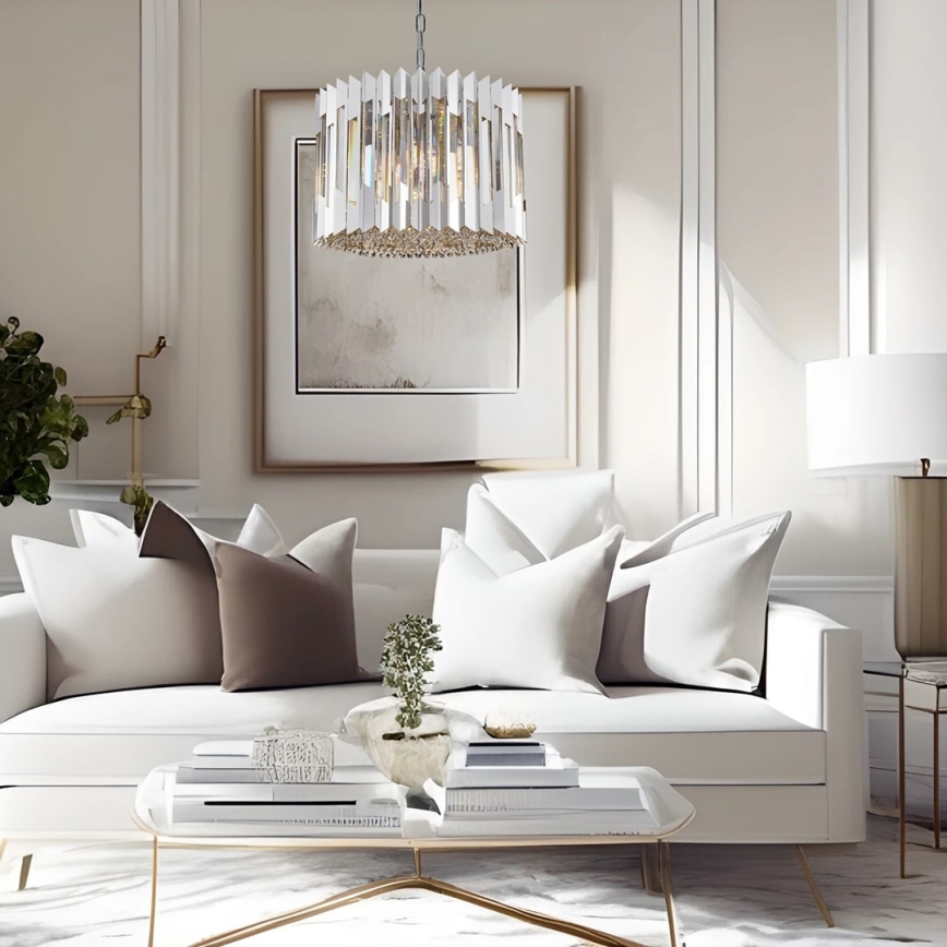 Kristalni luster na lancu RITZ 7xE14/40W/230V sjajni hrom