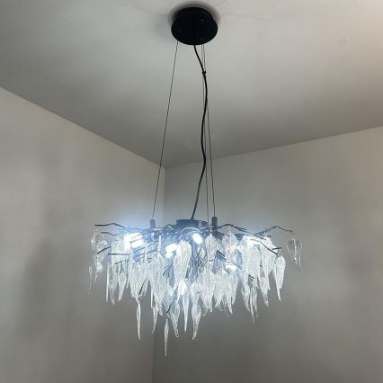 Kristalni luster na sajli 10xG9/40W/230V crno
