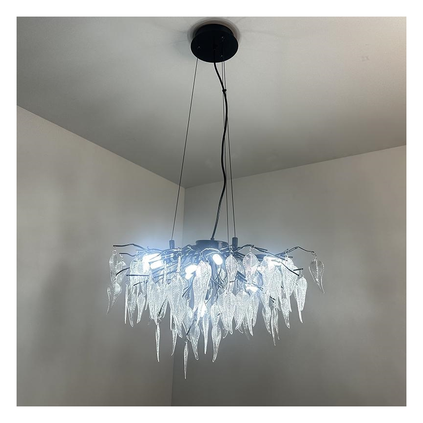 Kristalni luster na sajli 10xG9/40W/230V crno