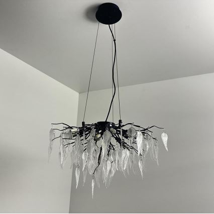 Kristalni luster na sajli 10xG9/40W/230V crno