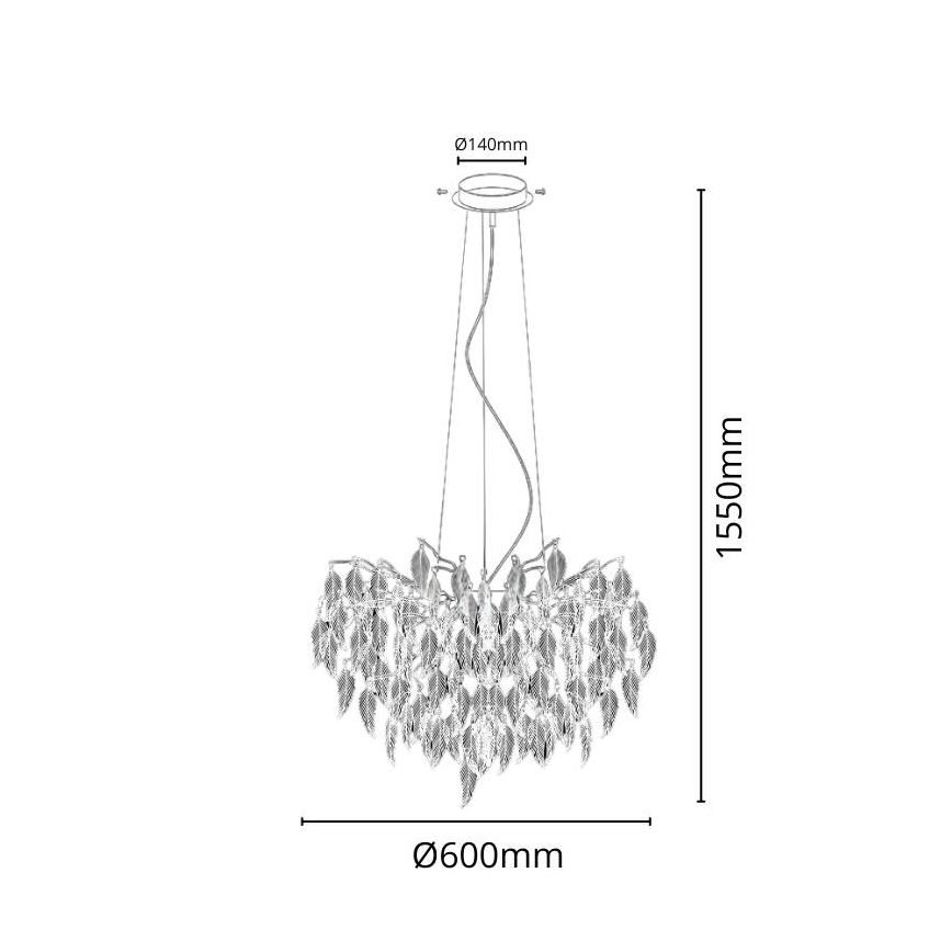 Kristalni luster na sajli 10xG9/40W/230V crno