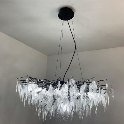 Kristalni luster na sajli 12xG9/40W/230V crno