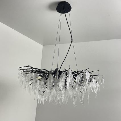 Kristalni luster na sajli 12xG9/40W/230V crno