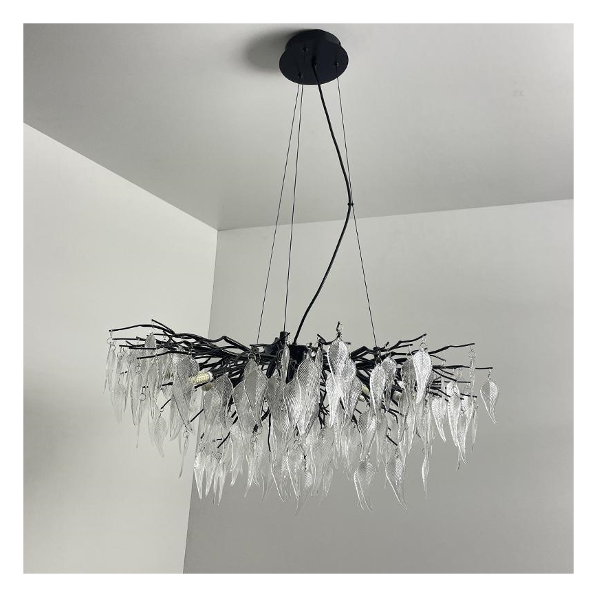 Kristalni luster na sajli 12xG9/40W/230V crno