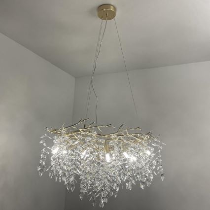 Kristalni luster na sajli 12xG9/40W/230V zlatna