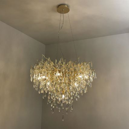 Kristalni luster na sajli 12xG9/40W/230V zlatna
