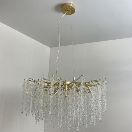 Kristalni luster na sajli 13xG9/40W/230V zlatna