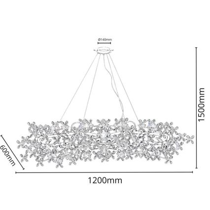 Kristalni luster na sajli 16xG9/40W/230V šarena