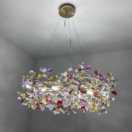 Kristalni luster na sajli 16xG9/40W/230V višebojan