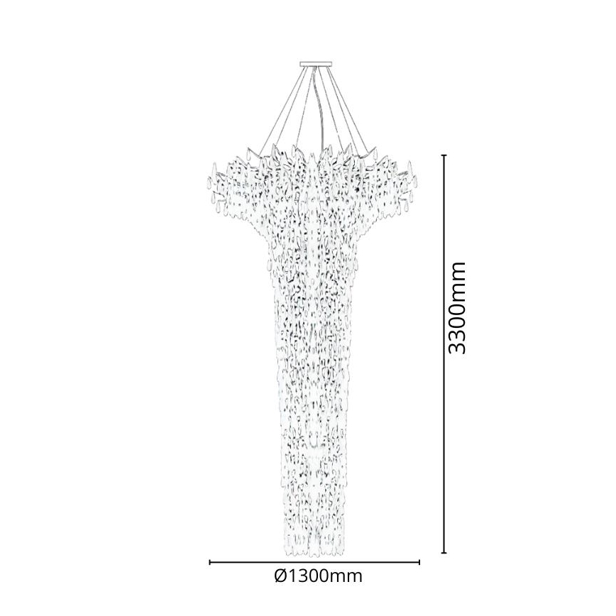 Kristalni luster na sajli 41xG9/40W/230V zlatna