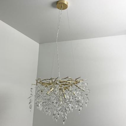 Kristalni luster na sajli 9xG9/40W/230V zlatna