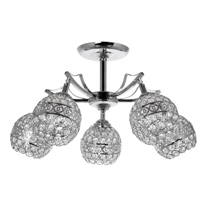 Kristalni luster na šipci 5xE27/60W/230V