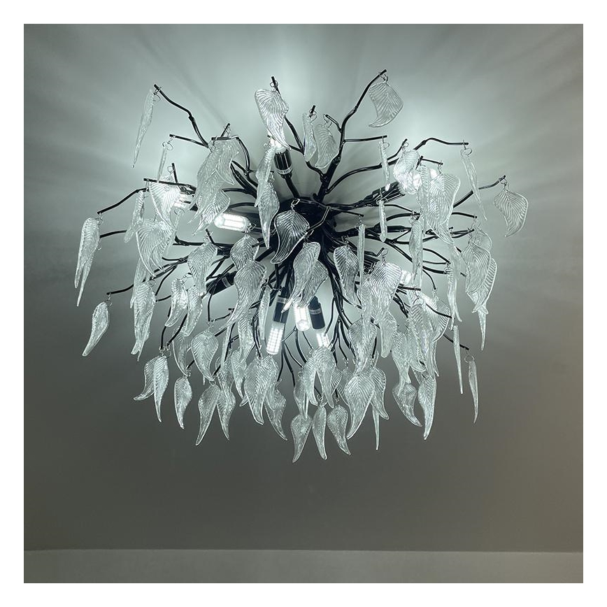Kristalni nadgradni luster 10xG9/40W/230V crno