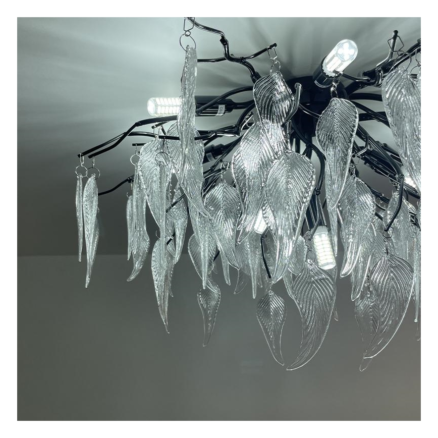 Kristalni nadgradni luster 10xG9/40W/230V crno
